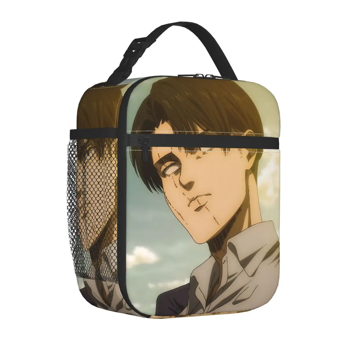 Levi Ackerman AOT Insulated Lunch Bag Thermal Bag  Meal Container Manga Large Tote Lunch Box for Men Women College Outdoor