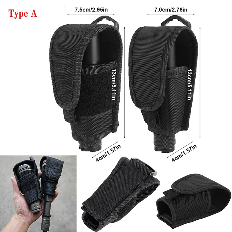 Tactical Molle Flashlight Holster Pouch Protable LED Torch Cover Case EDC Tool Holder Pocket For Outdoor Hunting Camping