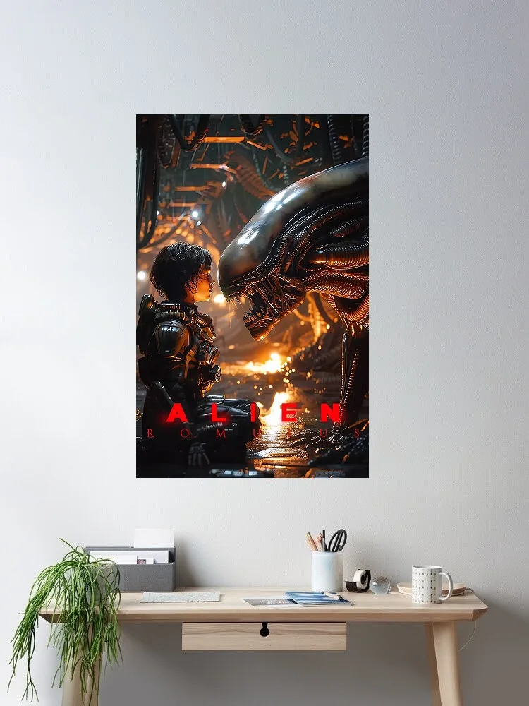 Alien Romulus Movie, Art Print Silk Poster Home Wall Decor