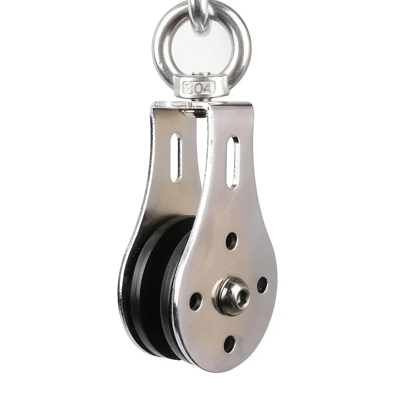 1 Pc Lifting Pulley System for Gym, 360 Degree Rotation Quiet Pulley, Steel Cable Rope Lifting Pulley Block, Load Bearing 661lbs