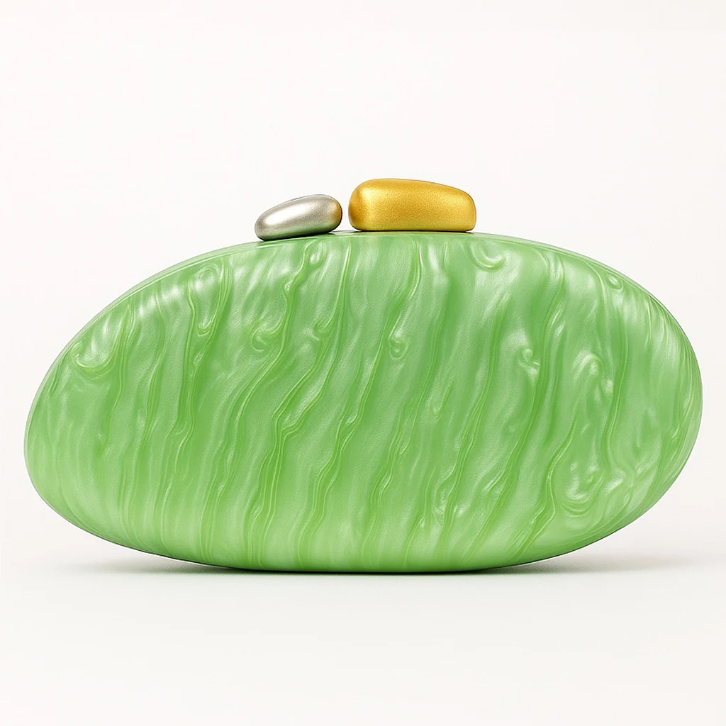 Nuevo Bolso Bandolera de Acrílico, Bolso de Noche Elegante, Bolso de Mano, Clutch Verde y Rosa