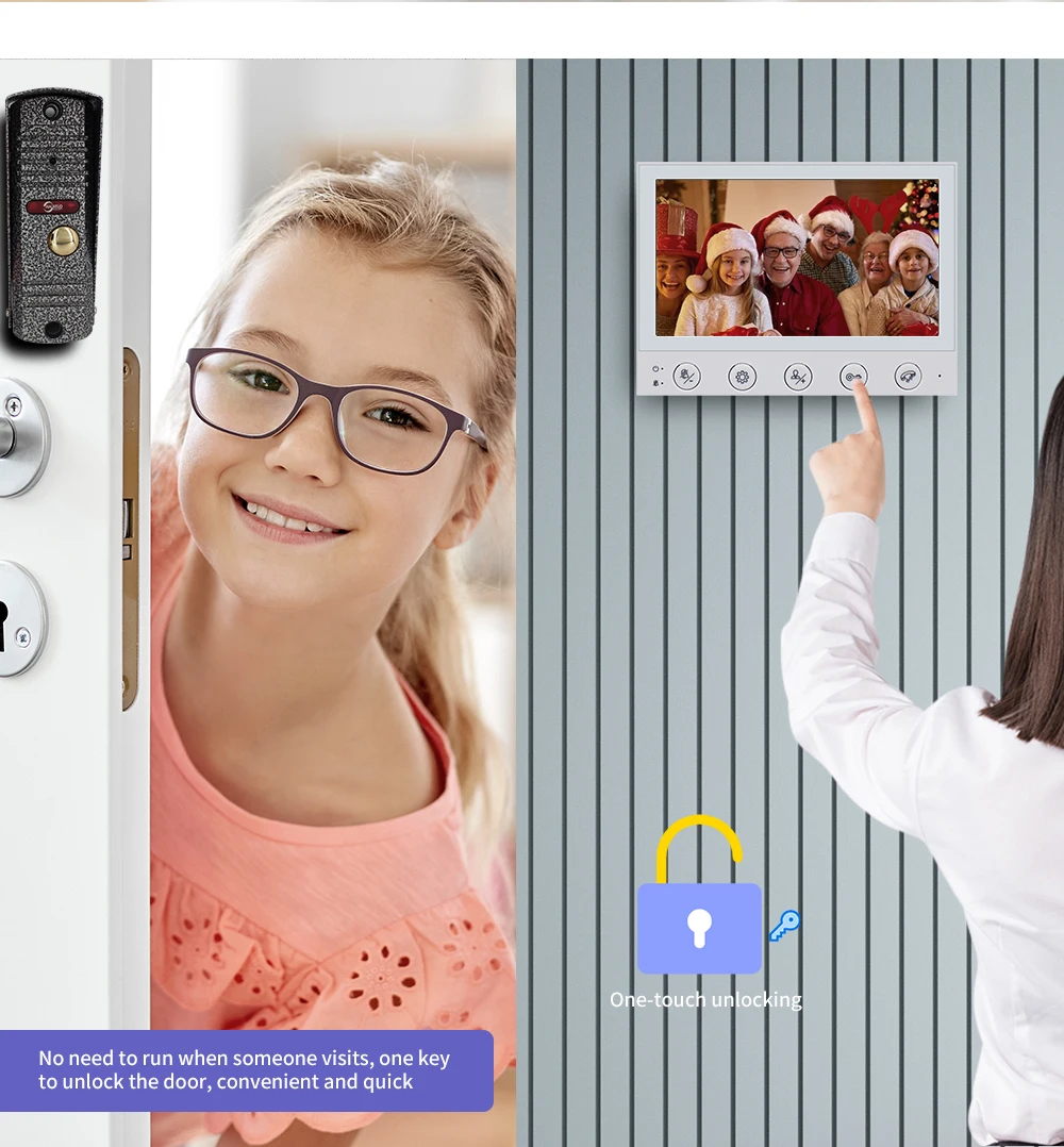 Anjielo smart 7 Zoll HD Video Intercom 1200tvl Kamera Türklingel mit Bewegungs erkennung Nachtsicht Sicherheit mit Modus Farbbild schirm