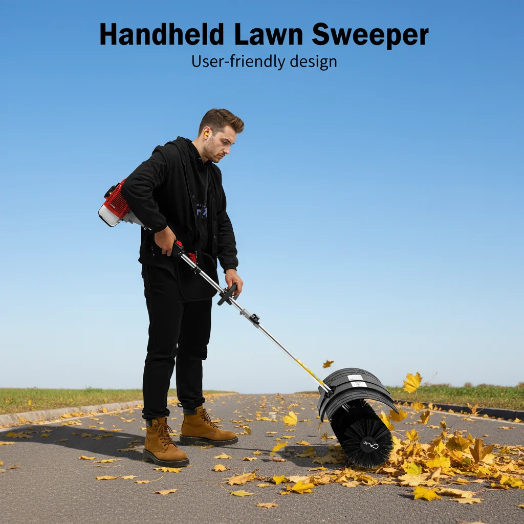Mesin Penyapu Rumput Genggam Bertenaga Bensin, Mesin Penyapu Luas untuk Halaman, Penyapu Daun, Tanah, Lumpur