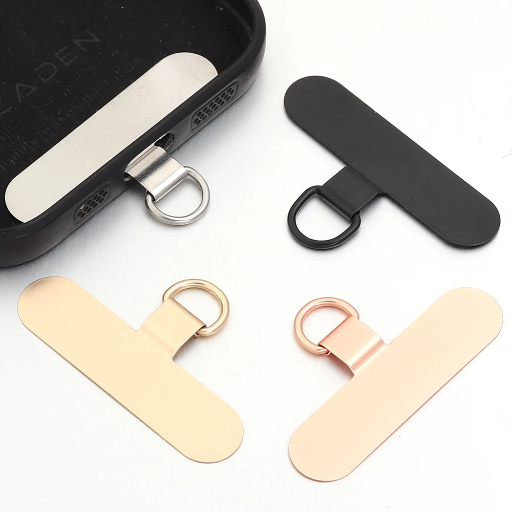 5pcs Universal Stainless Steel Phone Tether Tab Phone Lanyard Patch Clip Replacement Phone Lanyard Straps Cards Hanging Cord Tab