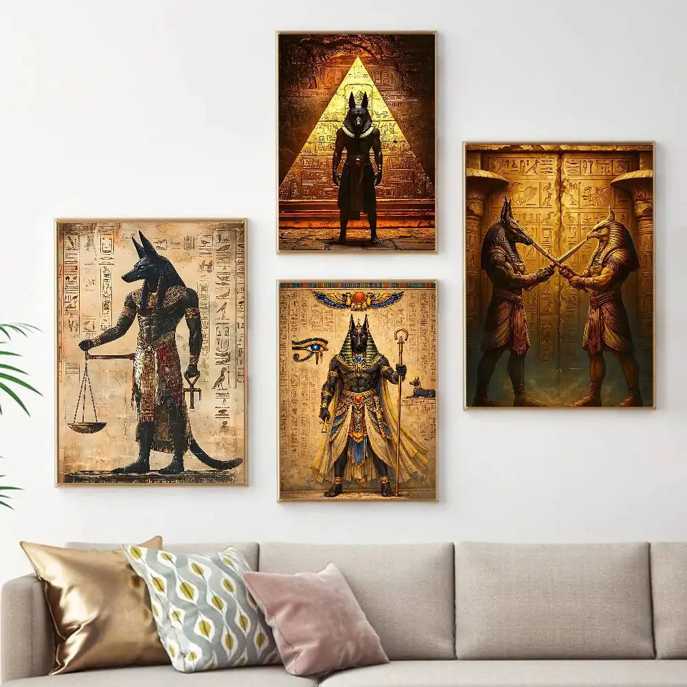 Ancient Egypt Anubis Classic Vintage Posters HD Quality Wall Art Retro Posters For Home Room Wall Decor