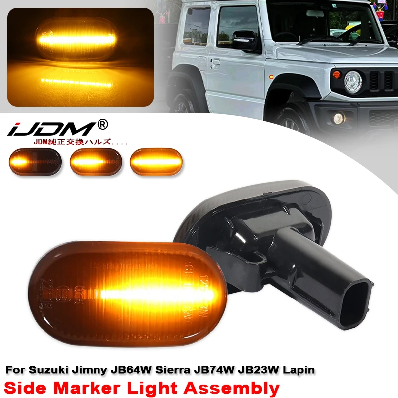 2PCS Led Dynamic Side Marker Turn Signal Indicator Repeater Light For SUZUKI JIMNY JB64W JB74 JB23 JB64 1999-2019