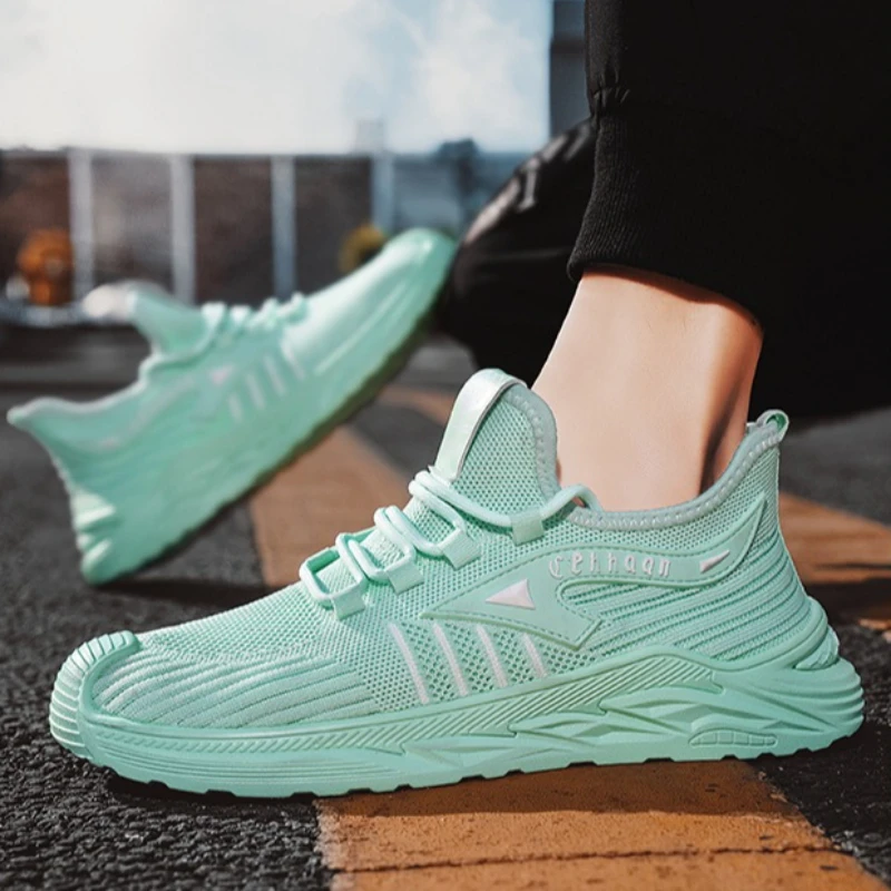 

Feizhi Four Seasons Sports Fashion Trend Men's Large-sized Running Cloth Shoes Solid Color Lightweight Breathable Casual Shoes