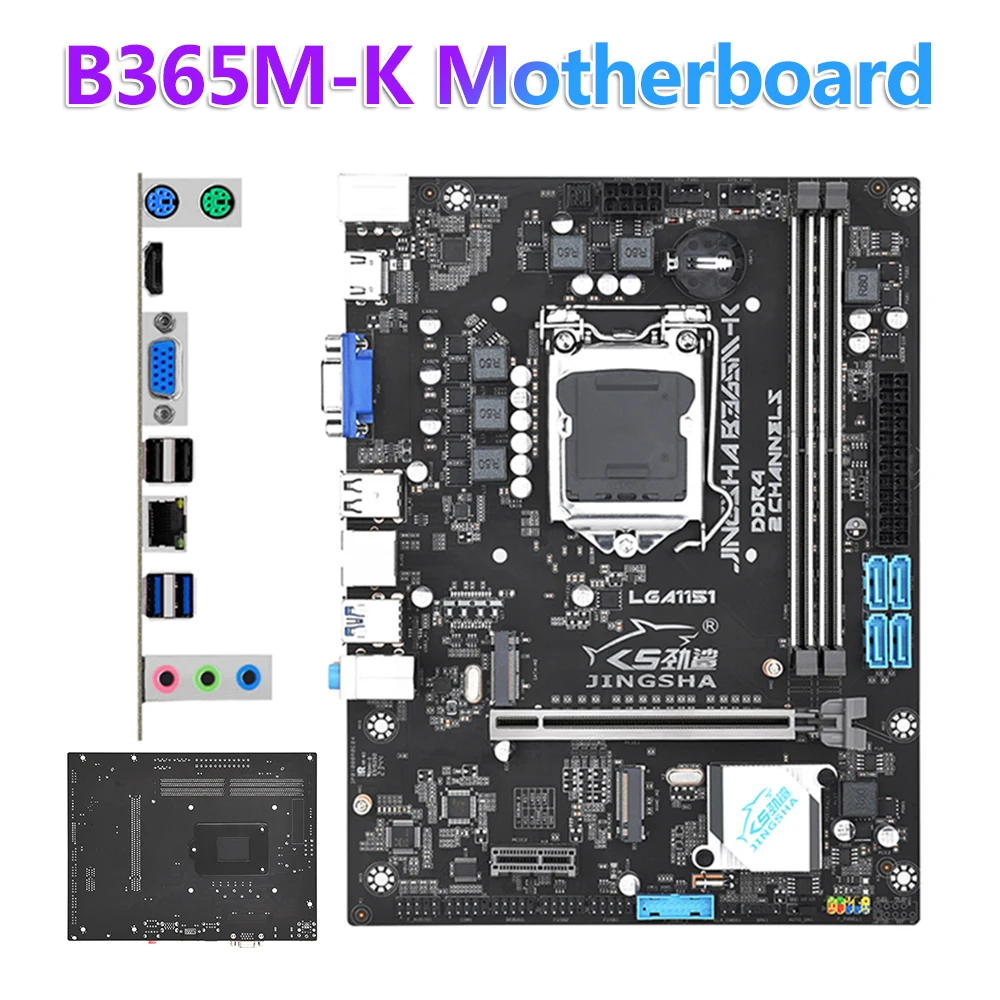 

B365M-K Computer Motherboard DDR4 32GB LGA1151 Desktop Motherboard M.2 NVME/NGFF 2280 USB3.0/2.0 SATA3.0 PCIE3.0 X16/x1 RJ45 LAN