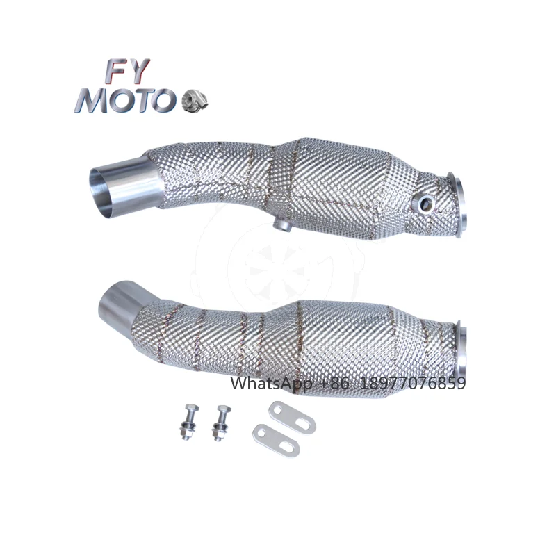 For ALFA Romeo Giulia 2.9T Exhaust Catted Downpipe With Heat Shield