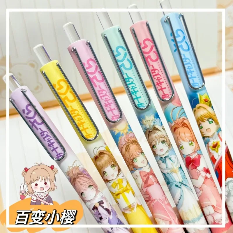 6/24 قطعة Kawaii Cardcaptorsakura 0.5 قلم محايد اللون الكرتون طالب الكتابة بسلاسة دون حبر الصحافة قلم توقيع أسود #2