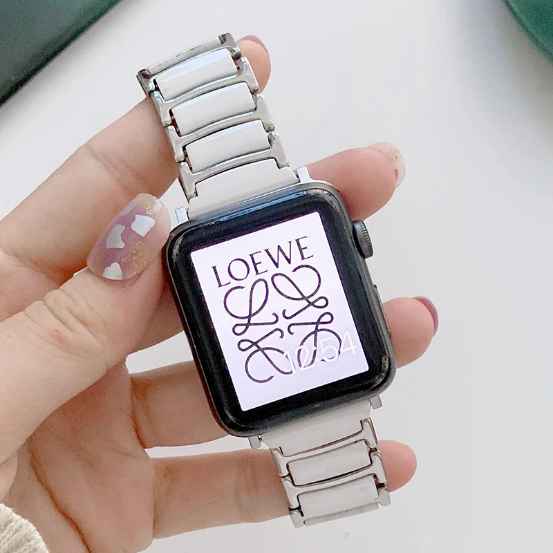 Keramik Armband für Apple Uhr 49mm Band 45mm 44mm 42mm 41mm 40mm 38mm link Armband für iWatch Ultra SE 8 7 6 5 4 3 Correa