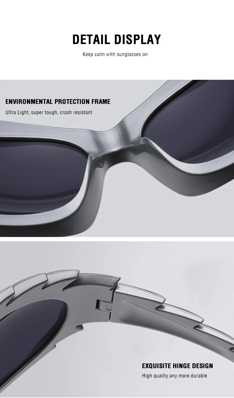 CRIXALIS Y2k Wrap Runde Goggle Männer Sonnenbrille 2025, Mode Sport Sonnenbrille Frauen Brillen Trendy Marke Design Shades UV400 – Detail 6