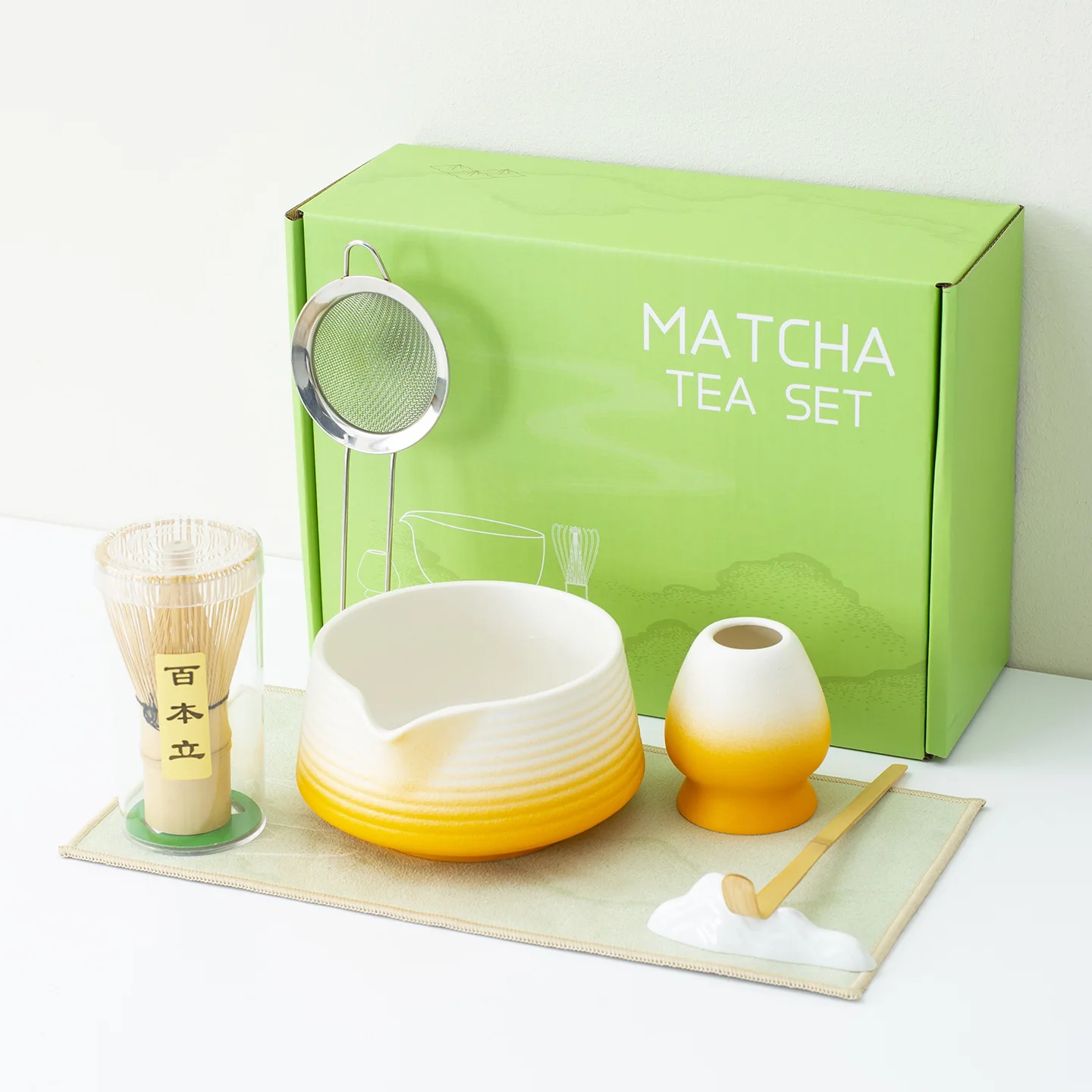 Chawan Matcha Bowl Japanese-Style Ceramic with Mouth Gradient Set Point Tea Ceremony