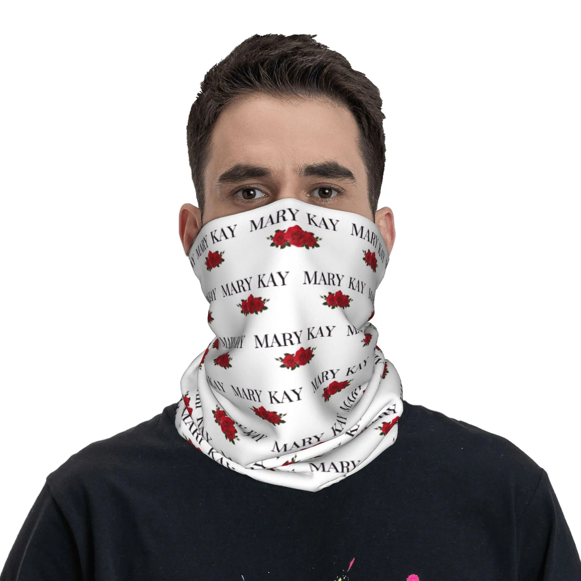 Mary Kay Roses Bandana Neck Gaiter Gedrukt Magische Sjaal Warme Hoofddeksels Rijden Unisex Volwassen Wasbaar
