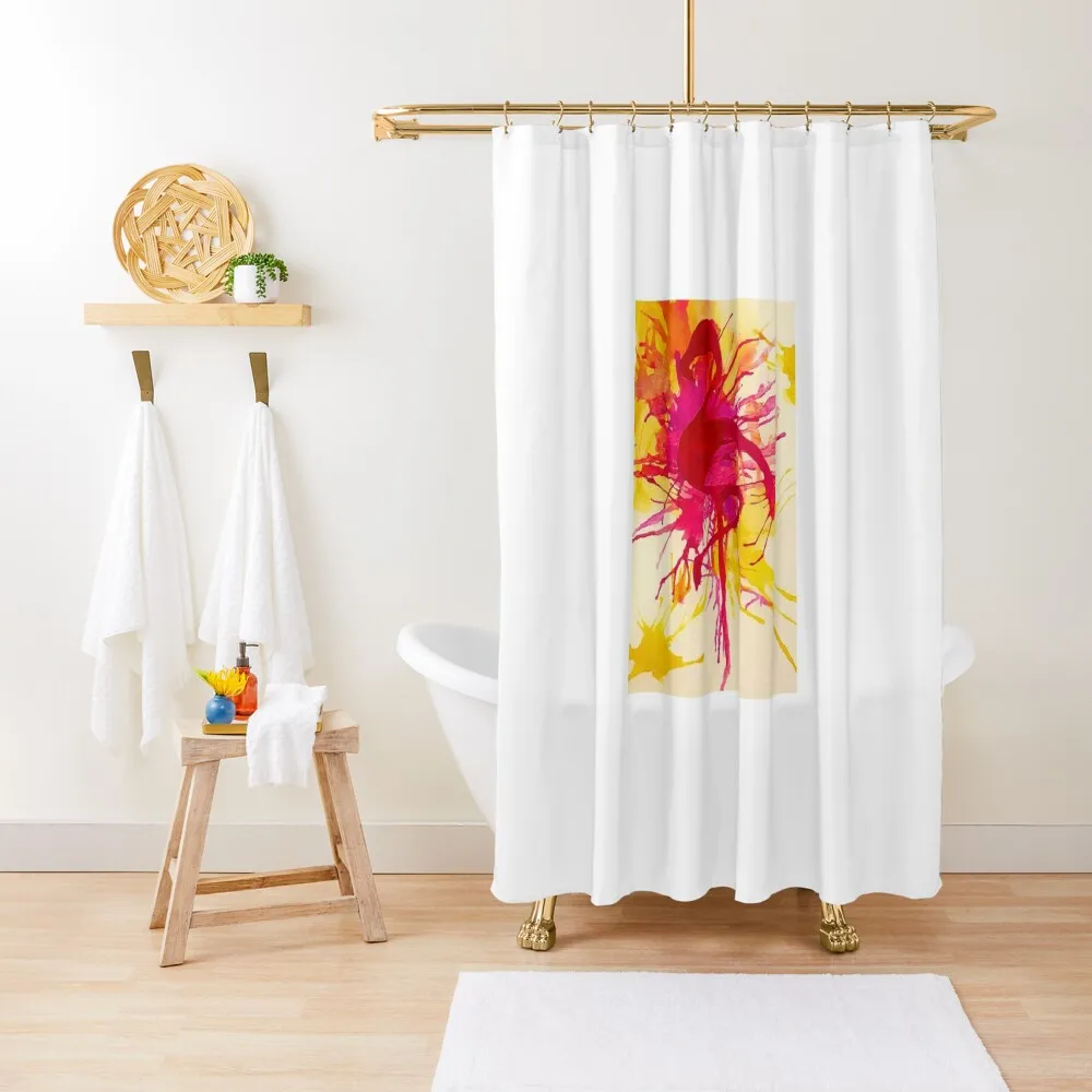 

Splatter Flamingo Shower Curtain Bathroom Deco Waterproof Fabric Bathroom Luxury Bathroom Shower Shower Set For Curtain