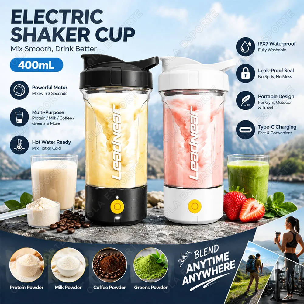 Portable Mixing Cup 400ml Automatic Mixing Cup Protein Powder Milk Powder Coffee Powder One Click Stirring Sports Fitness Use