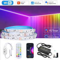 TUYA Smart WiFi RGB Led Strip 5050 12V 5m 10m Dimmable Bed Room Light Party Decor Remote Control Kit for Alexa Google Assistant