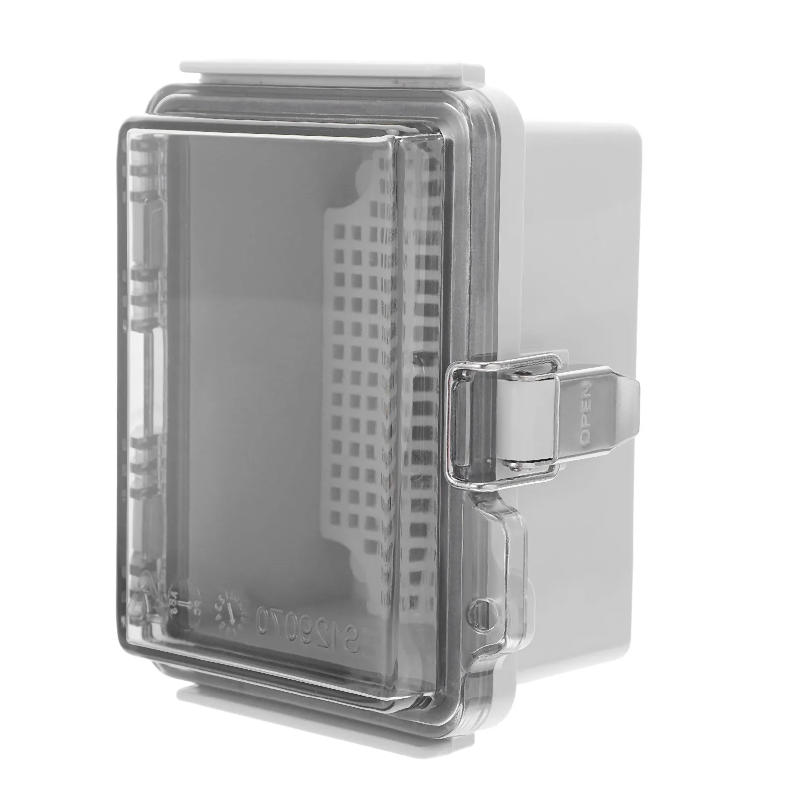 ABS Waterproof Junction Box Electrical Enclosure Gray Cover Stainless Steel Latch Mounting Plate for Outdoor Electrical Projects