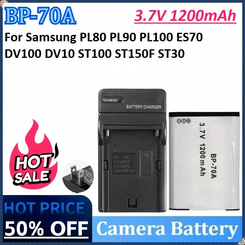 

3,7 В 1200 мАч BP-70A Аккумулятор для камеры Samsung PL80 PL90 PL100 ES70 DV100 DV10 ST100 ST150F ST30 ST50 ST60 ST93 ST94 ST95 ST96