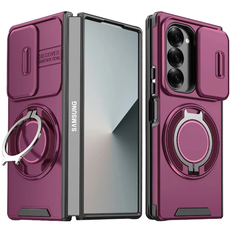 For Samsung Galaxy Z Fold 8 Ultra Shockproof Hybrid Magnetic Stand Foding Phone Case Slide Lens Camera Armor Protective Cover