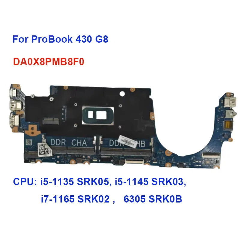

Notebook Mainboad For HP Probook 430 G8 M24279-601 Laptop Motherboard with CPU Processor i5 i7-1165G7 M24279-001 DA0X8PMB8F0