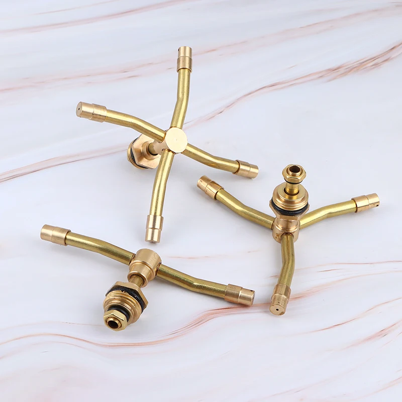 2 Arm Rotating Brass Nozzle Sprinkler Automatic Irrigation Fast Coverage for Home Garden Lawn and Agricultural Use