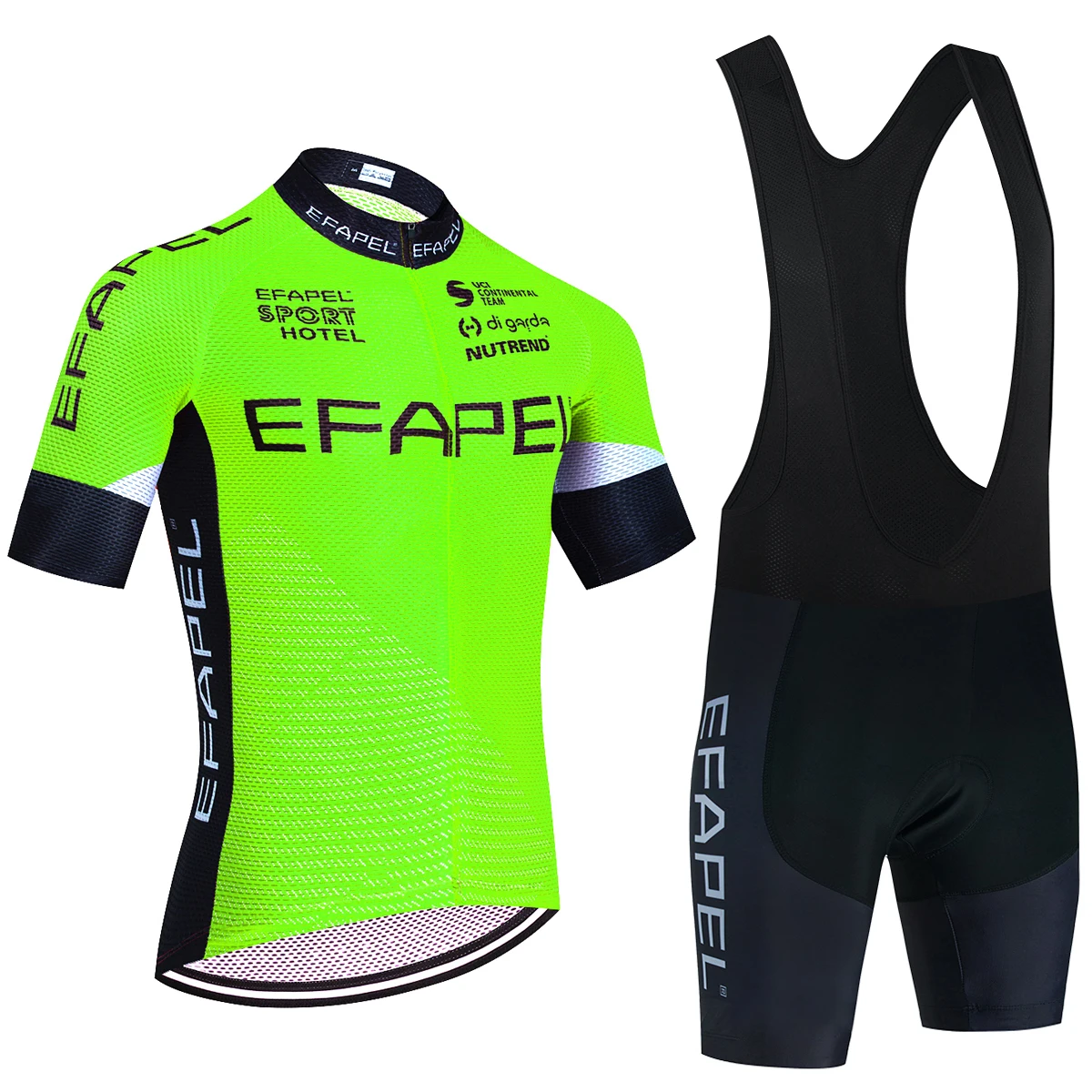 Black Portugal Team EFAPEL Cycling Jersey Bibs Shorts Set Men Women Summer Breathable Ropa Ciclismo MTB Bike Clothing