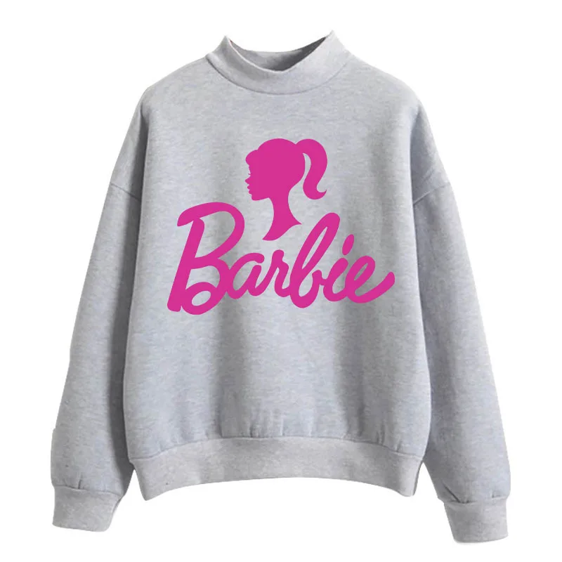 Kawaii Cartoon Anime American Barbie Hooded Pullover Sweatshirt Spring and Autumn Loose Thin Mid-Collar Coat Cute Sweatshirt