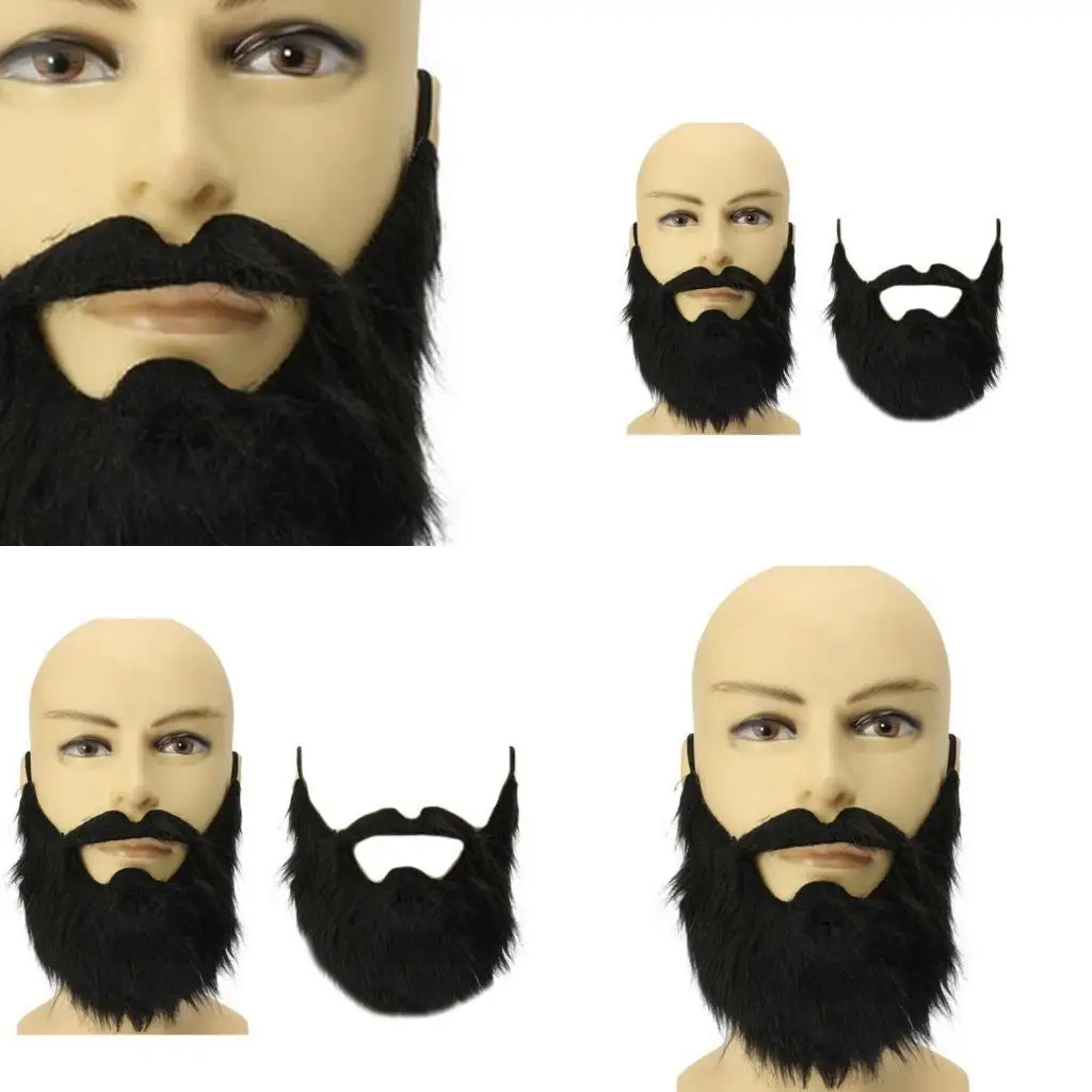 

R1WE Fake Beards Costume Beard Old Man Mustaches Costume Halloween Funny Beards