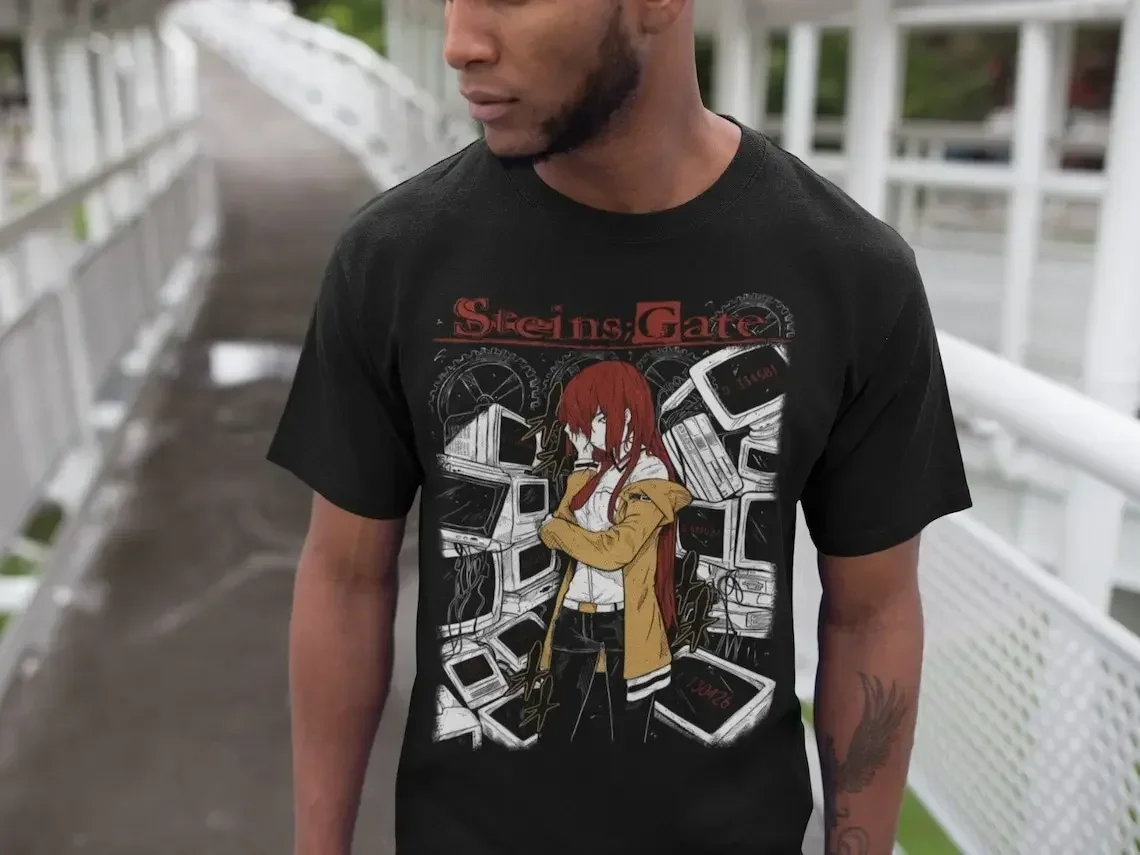 Steins Gate Makise Kurisu Shirt,Anime Shirt,Manga Shirt,Graphic Tee,Okabe T-Shirts