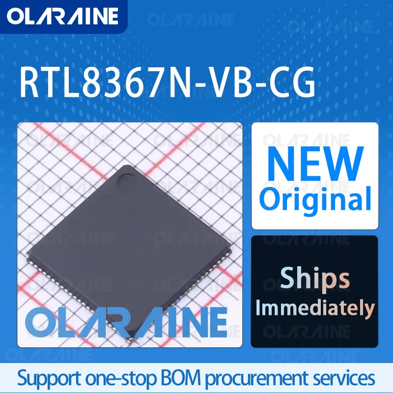 

1/5/10Pcs RTL8367N-VB-CG QFN-88 original 100% ic chip Ethernet transceivers 5 channels Operating voltage 3.3V