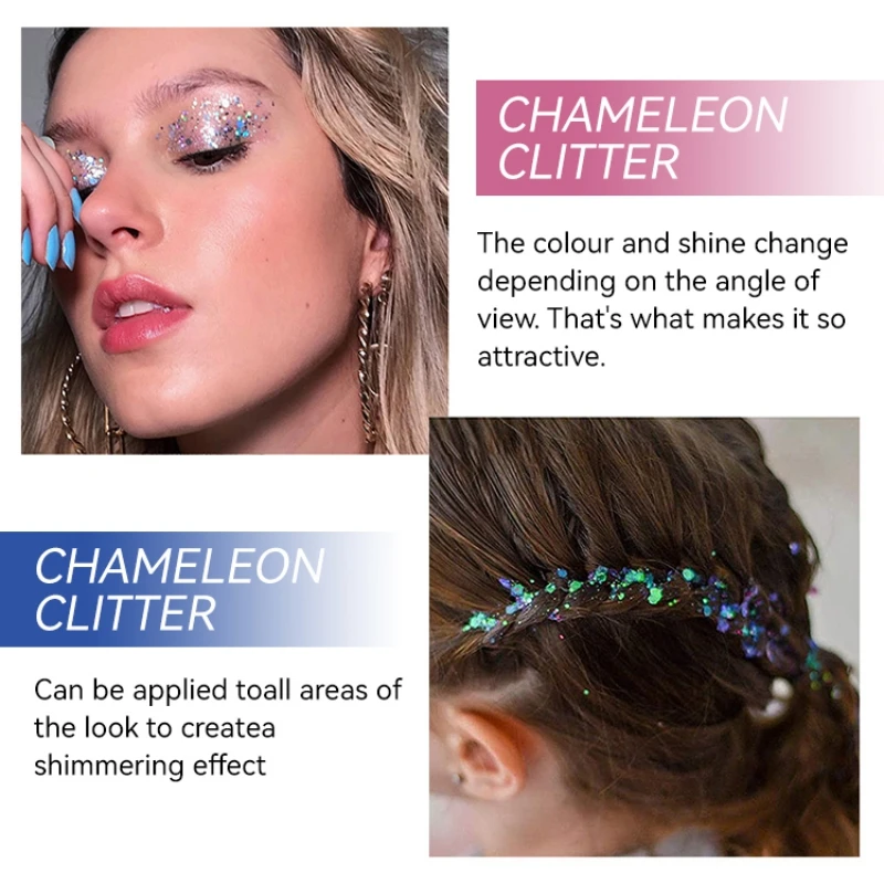 30ml Body Glitter Gel Face Hair Nail Lip Glitter Gel Lasting Sparkling Liquid Eye Shadow For Festival Party Glitter Bar Makeup