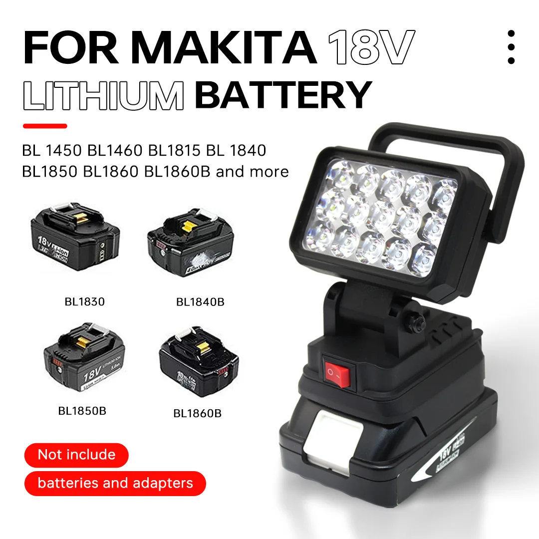 LED Working Light For Makita 18V Li-ion Battery LED Work Light  Flashlight Portable Emergency Flood Lamp Camping Lamp