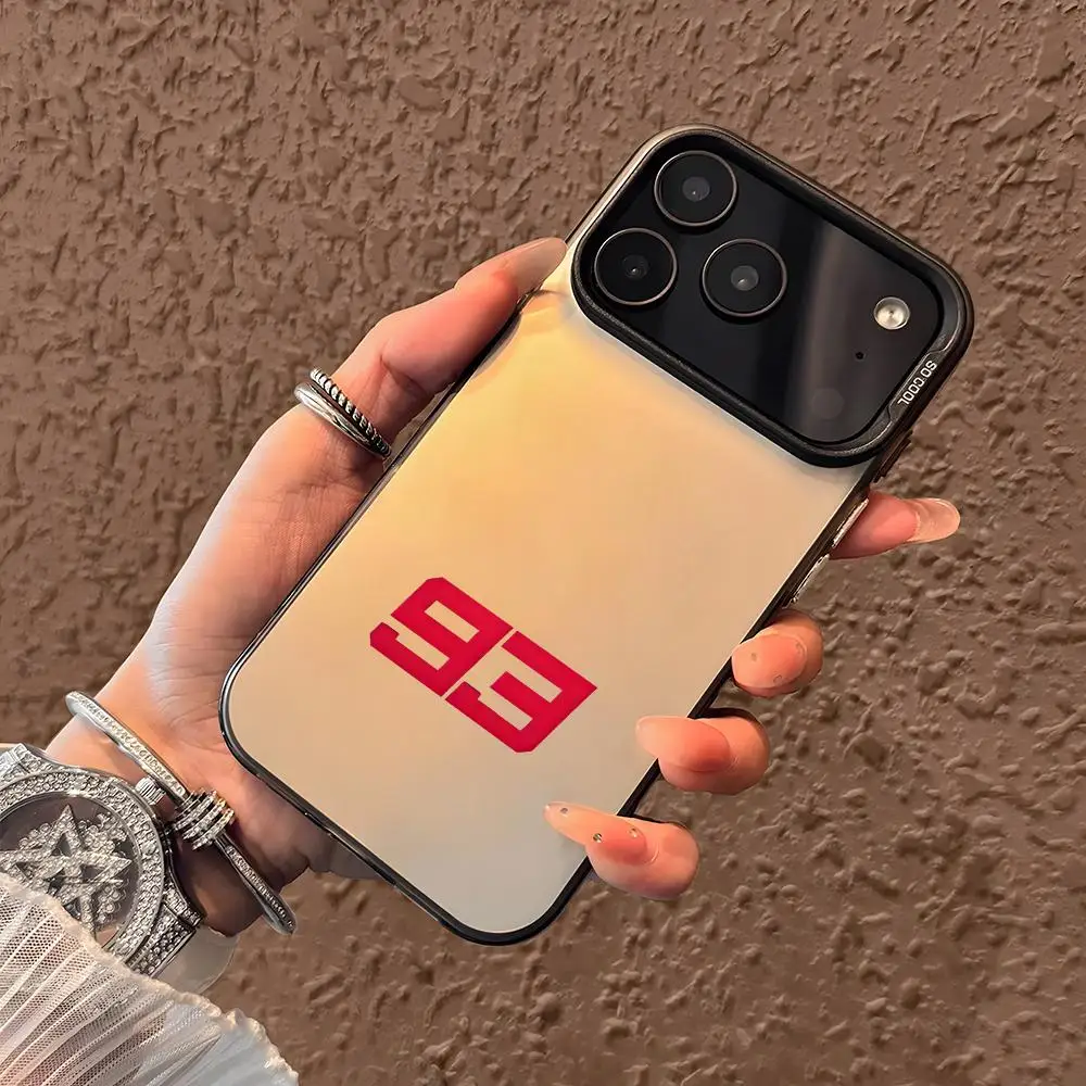 

Fashion Number 93 Phone Case For iPhone 17 16 15 14 13 12 11 Pro Max Air Matte Laser Aurora Shockproof Funda