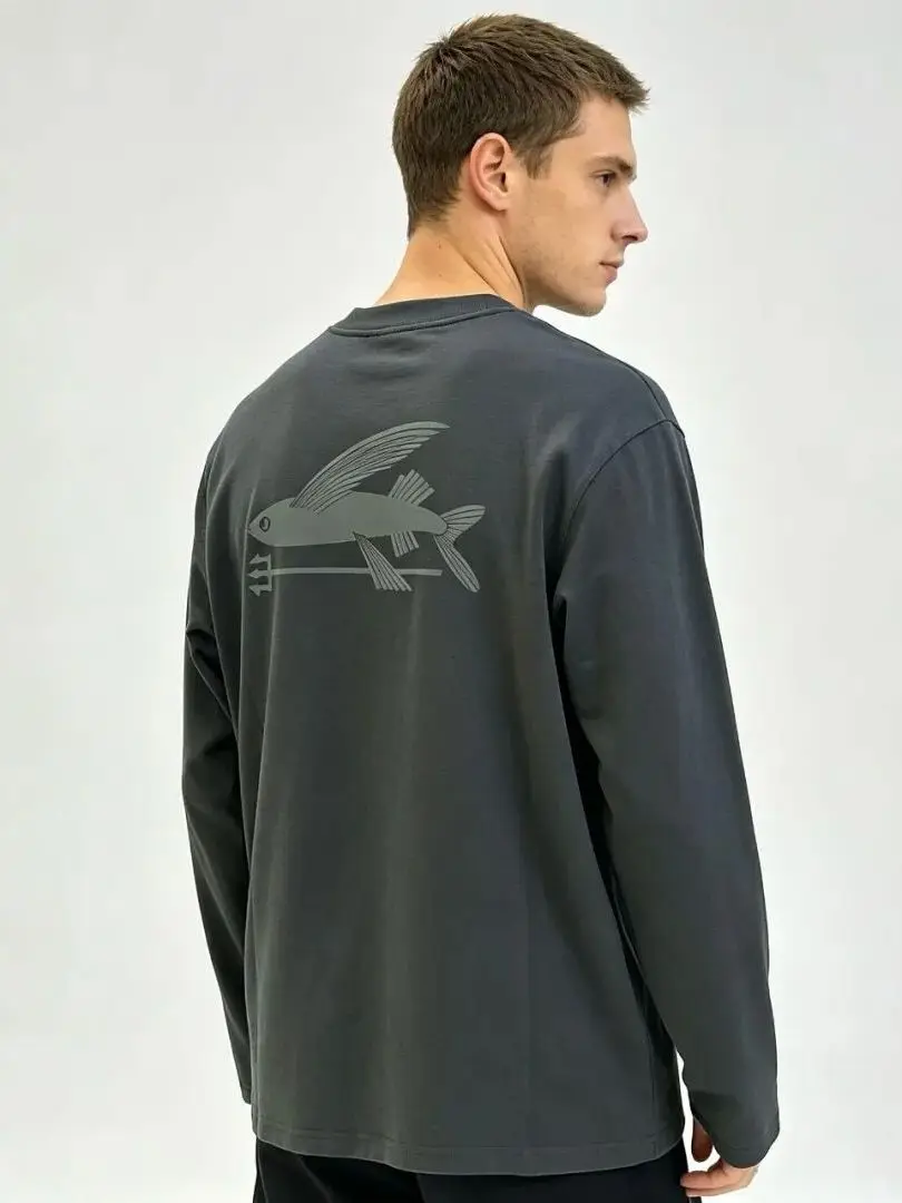 American Casual Functionality Long Sleeve Base Shirt Moisture Wicking Outdoor Unisex Autumn Winter Breathable Cotton Blend T-...