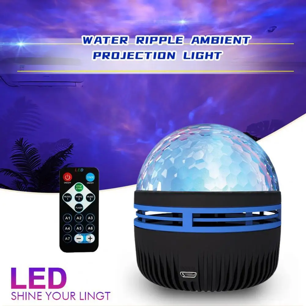 Ocean Wave Projector Lamp Ocean Wave Projector with 2-in-1 Dimension Lights Music Sync Remote Control for Bedroom Home Theater