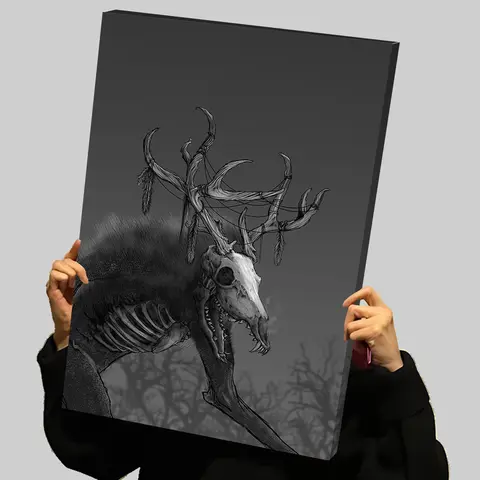 Wendigo ตํานานฮาโลวีนสยองขวัญพิมพ์โปสเตอร์ที่กําหนดเองภาพวาดผ้าใบ Wall Art บ้านและตกแต่งห้องนั่งเล่น Wand Deko Decor
