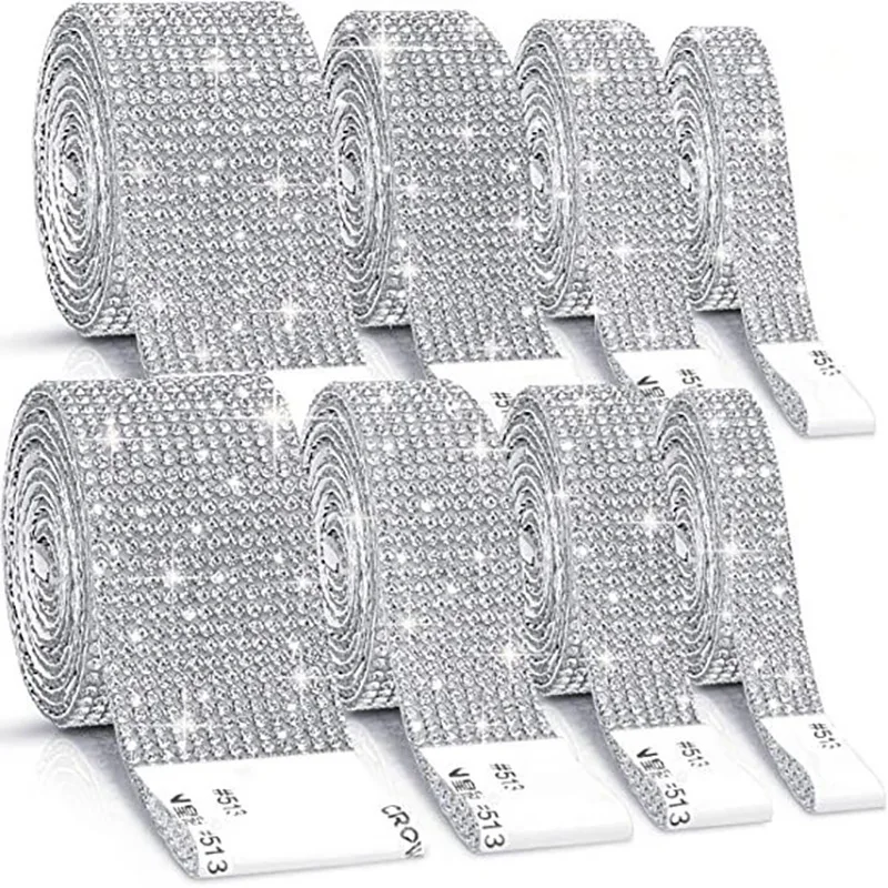 Selbstklebende Kristall Strass Aufkleber Diamant Band DIY Aufkleber Strass Kunst Handwerk Auto Telefon Dekoration Dropshipping