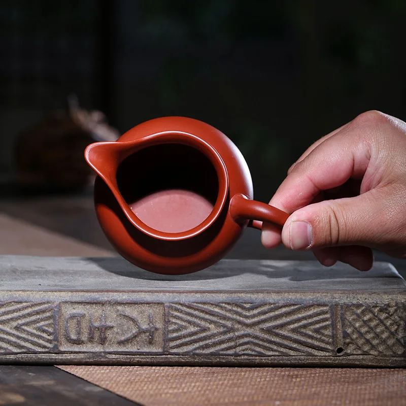 150ml Retto Palace Museum Red Galze Ceramic Justice Cup Creative Dragon Eggtea Pitcher Divide Tea Chahai Kung Fu Teaset Fair Mug