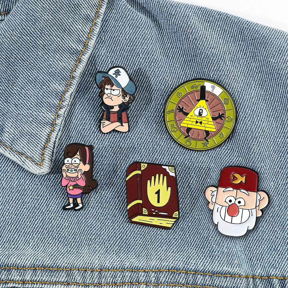 

Disney Gravity Falls Enamel Pins Brooches Badges on Backpack Lapel Pins Cartoon Jewelry Clothing Decoration Clothes Accessories