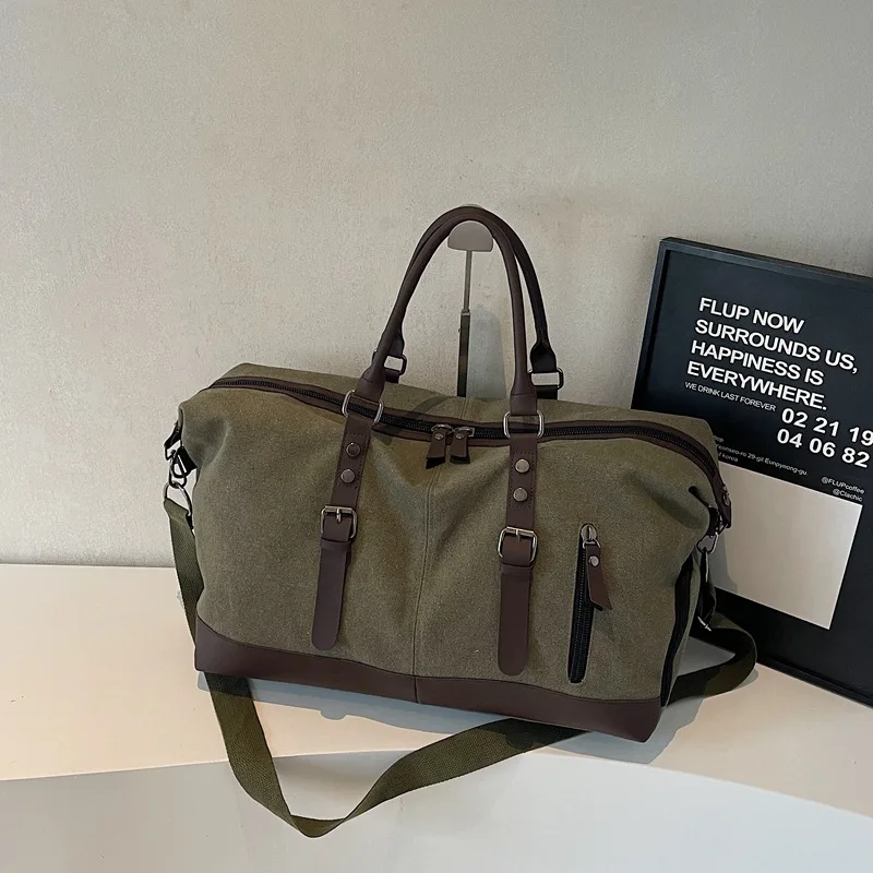Unisex Large Capacity Canvas Travel Duffel Bag 2026 Fashion Wet Dry Separation Gym Weekend Luggage Solid Color