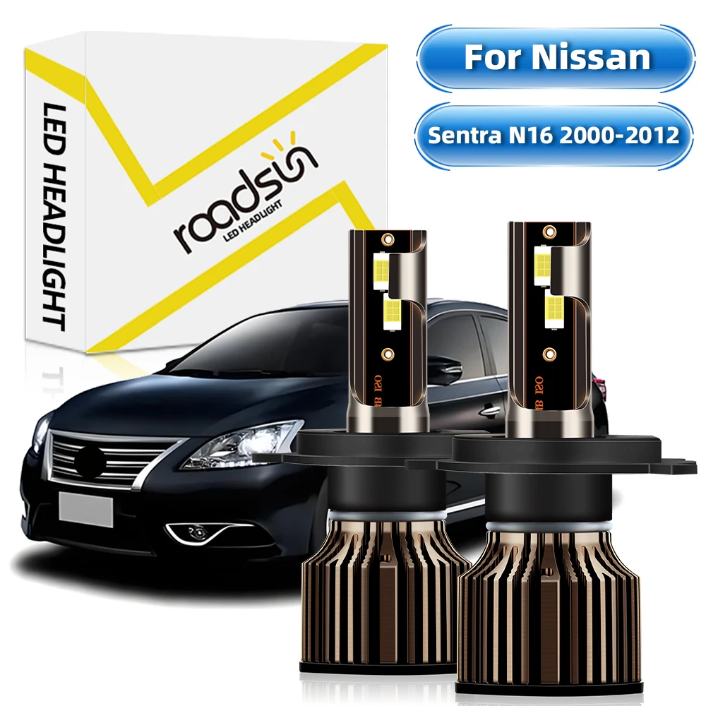 【For Nissan Sentra N16 2000-2012】LED Headlight Bulbs H4 Hi-Lo Beam Headlamp 6000K White 27000LM 400% Super Bright Plug And Play