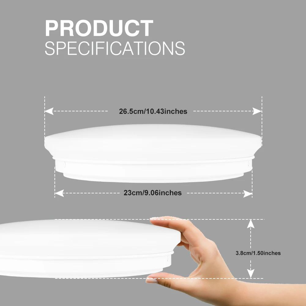 LED Ceiling Lights Bathroom Light Warm White/Cool White 3000K/6000K 15W 90W Equivalent CRI85 1500LM for Kitchen Bedroom Office