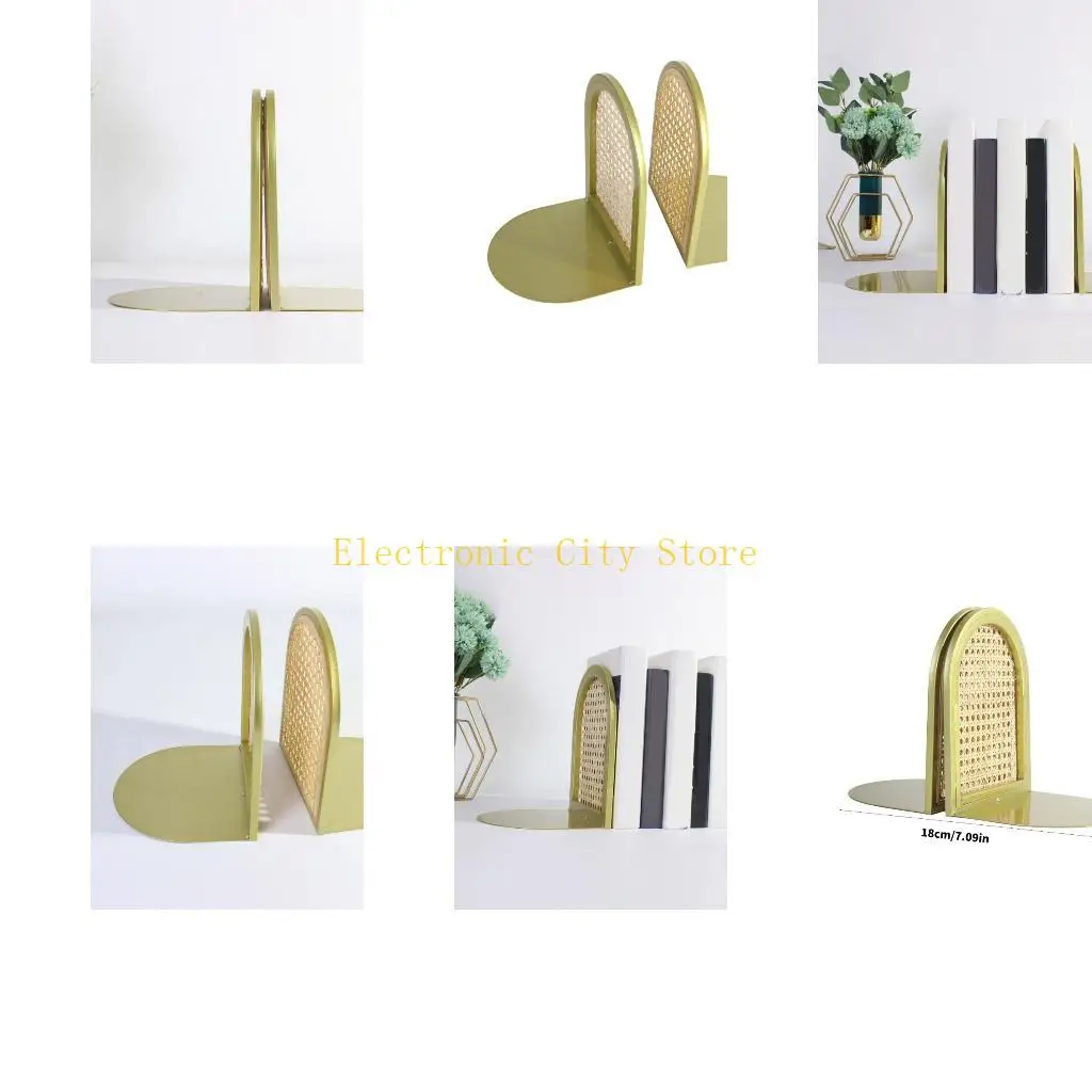 

Metal Bookends Простые декоративные книги книги книги Arch Rattan Bookends Hu8d