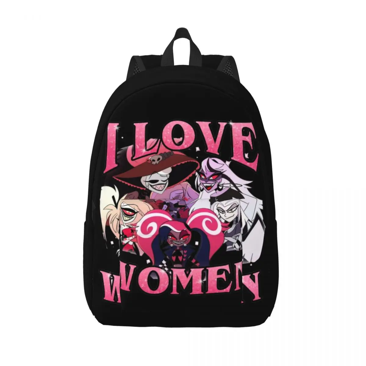 

Vintage Hazbin Hotels Bootleg Classical Backpack with Pocket High School Work I Love Women Daypack Laptop Computer Canvas Bags