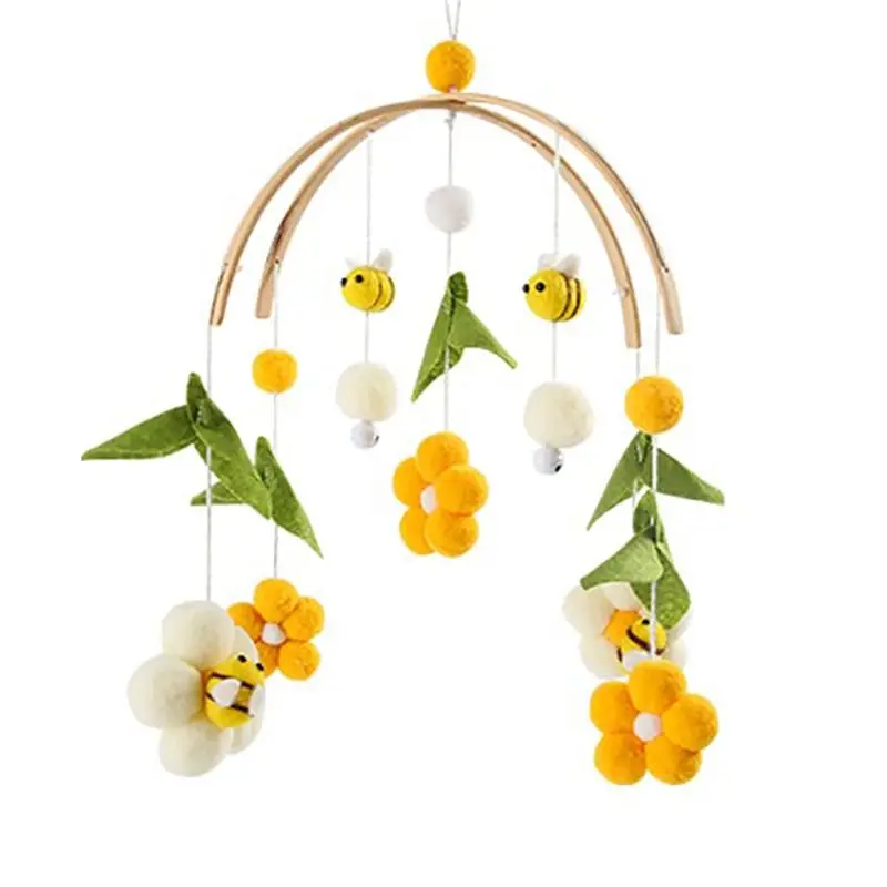 KSOL Baby Crib Mobile for Boys Girls/Bees Nursery Mobile/Nursery Mobile/Gender Neutral Felt Ball Mobile/Ceiling Mobile