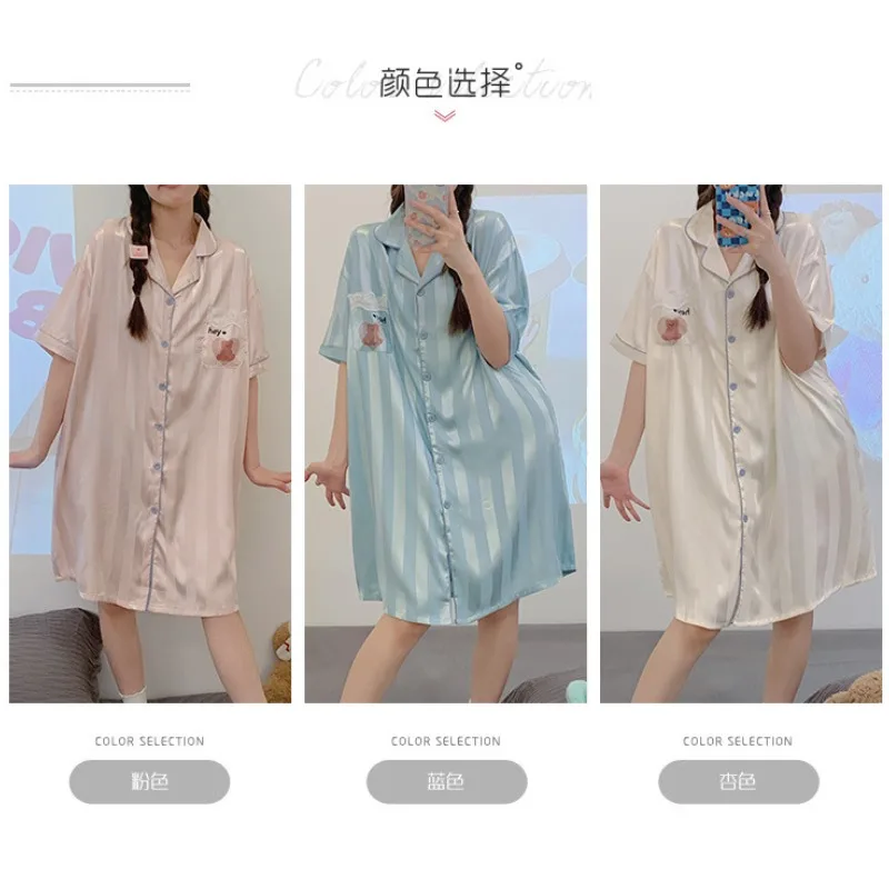 

Nightgowns Women's Clothing Mid-length Skirt Shirts Spring Comfortable Breathable Casual Stylish Simple Wearable Loose Thin