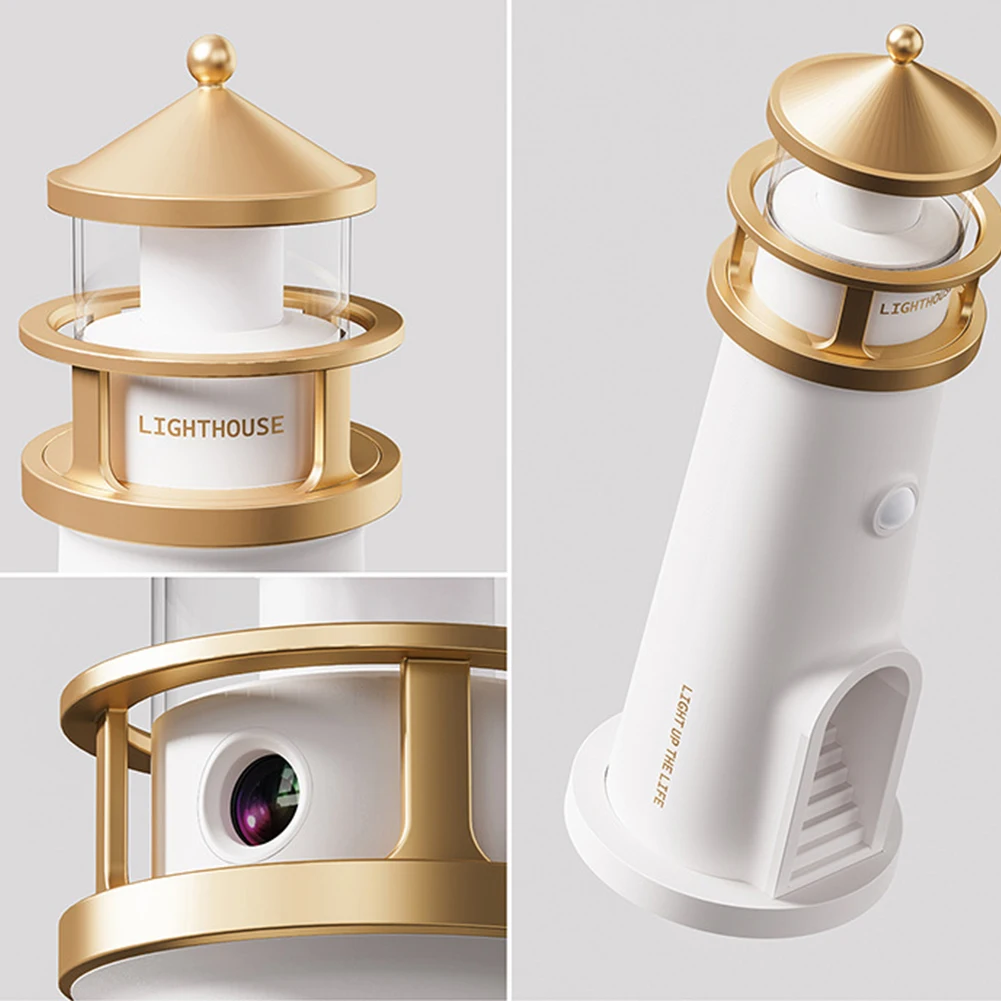 

Lighthouse Projection Light Small Night Light Multi-Function Creative Desktop Light Atmosphere Light for Home Decor