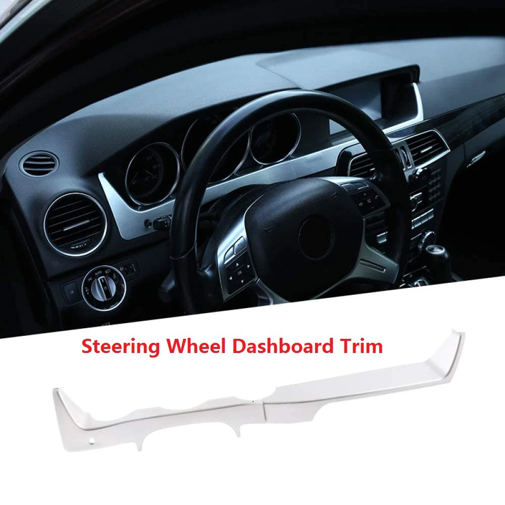 Car Styling Steering Wheel Dashboard Panel Cover Frame Trim for Benz C Class W204 2011 2012 2013