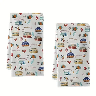 2-Piece Set of Camper Kitchen Towels, Dish Towels, Hand Towels, Kitchen Decorative Towels, Neighbor Gifts, Sweet Housewarming Gifts for Friends, Mom Gifts, Friend's Birthday Gifts.